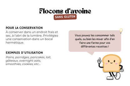 Flocons d'avoine sans gluten